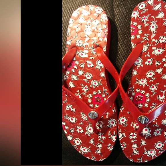 Coach  - Abbigail Floral Thong Style Flip Flops, Size 7-8, Straps, Sorry No Box - Picture 4 of 8